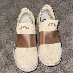 APL Kids White and Tan Slip-On Sneakers
